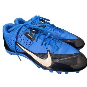 Nike Alpha Strike 3/4 Mens 14 Football Cleats Blue Black White Low Top Dual Pull